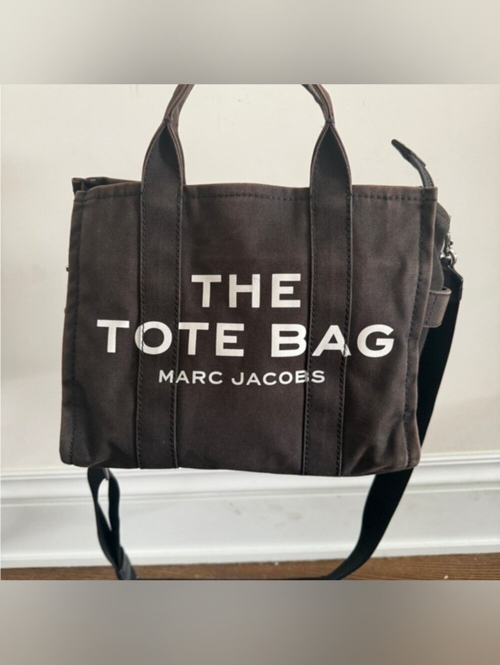 Marc Jacobs The Tote Bag Medium Distressed Black Canvas Tote